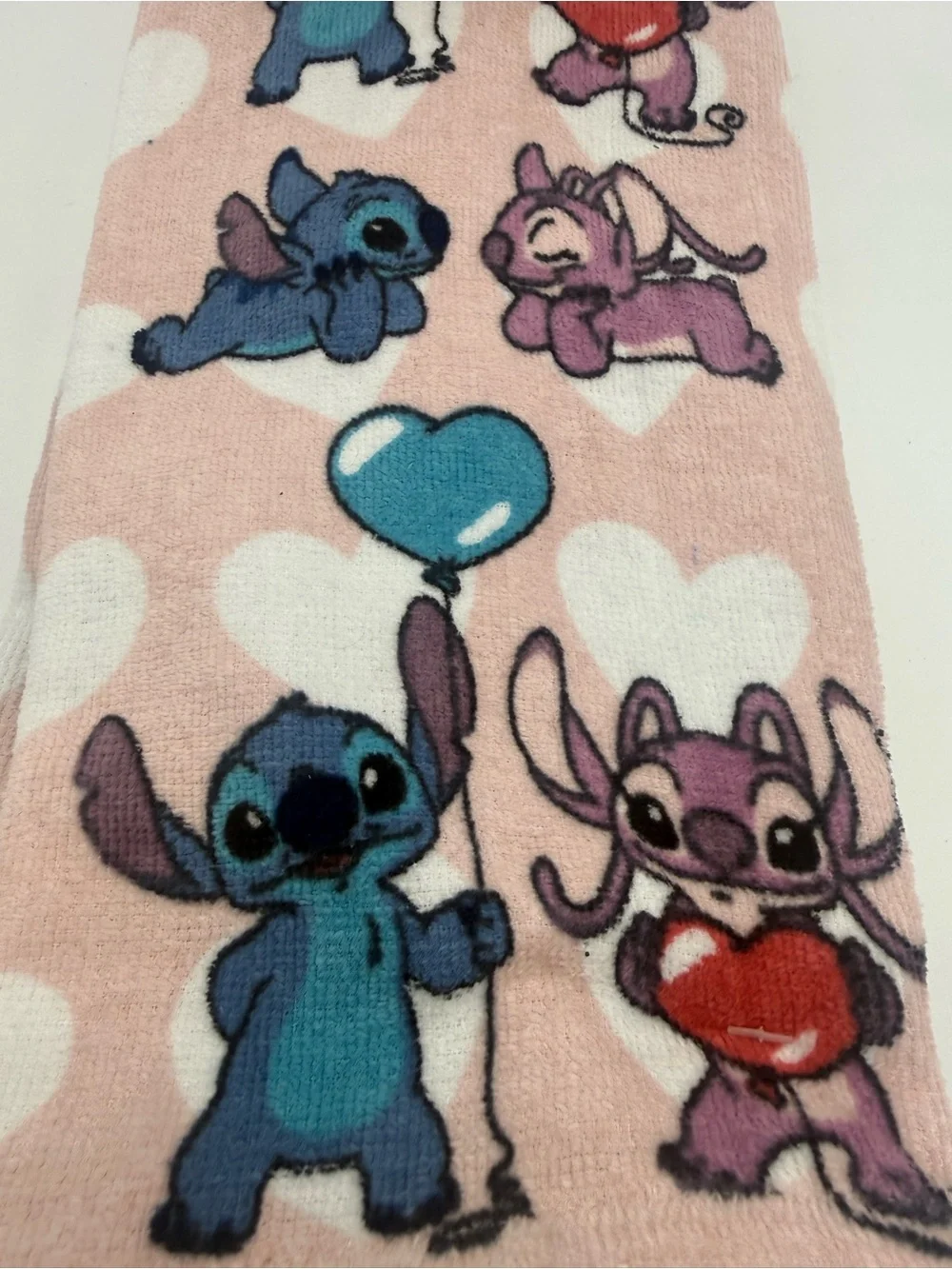 Disney Lilo & Stitch Angel Valentine's Heart Bath Hand Towels 2-pack 15” X 25”